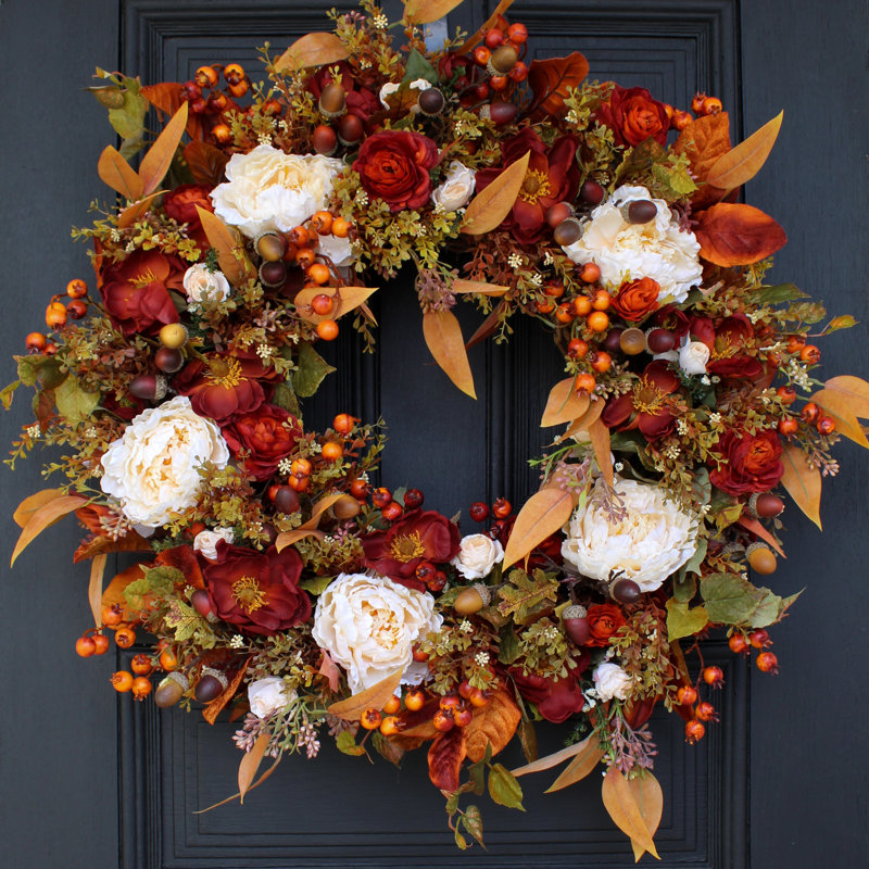 The Holiday Aisle® Front Door Silk Wreath Wayfair